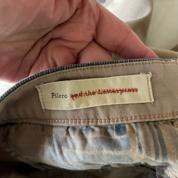 Anthropologie Pilcro Pants Womens 26 Hyphen Chino Artist Patchwork Paint Art Y2K - Picture 9 of 9